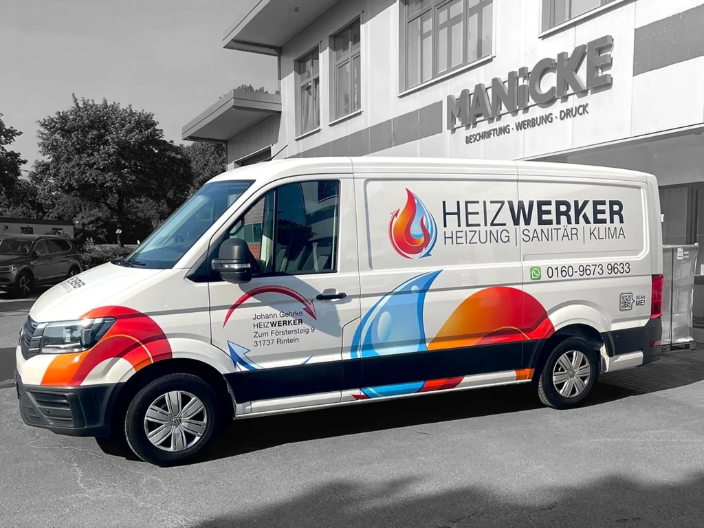 Firmenfahrzeugbeschriftung für einen Handwerksbetrieb